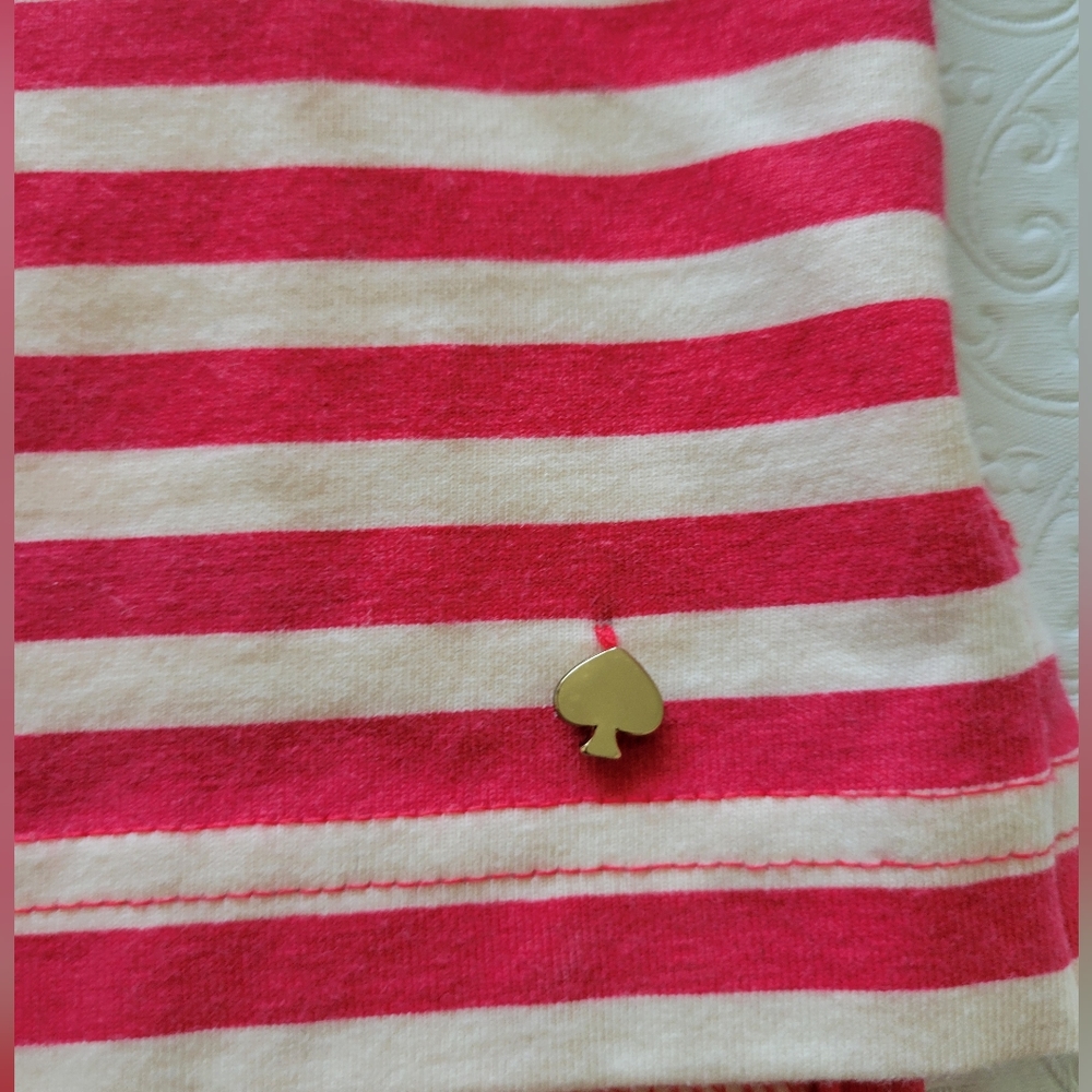 Kate Spade  pink corral Stripe 3/4 Sleeve Boatneck Blouse Women’s Size XL - Picture 7 of 10